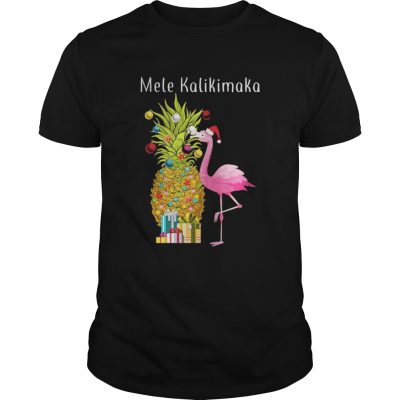 Flamingo peneapple Christmas tree Mele Kalikimaka Guys