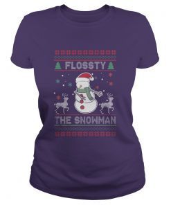 Flossty the Snowman Christmas Ladies Tee