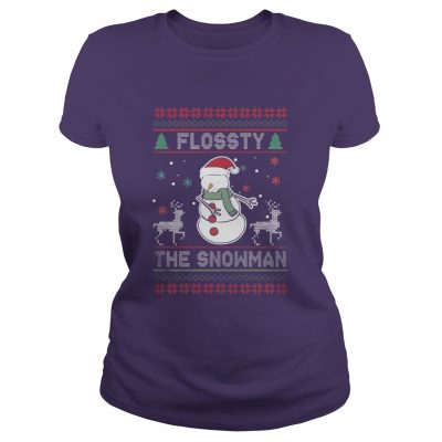 Flossty the Snowman Christmas Ladies Tee