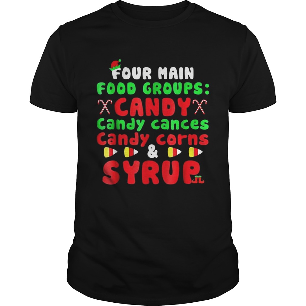 Four Main Food Groups Elf Buddy Christmas Pajama TShirt