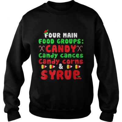 Four Main Food Groups Elf Buddy Christmas Pajama Sweatshirt