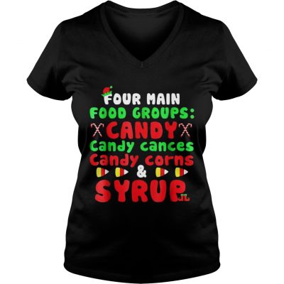 Four Main Food Groups Elf Buddy Christmas Pajama VNeck