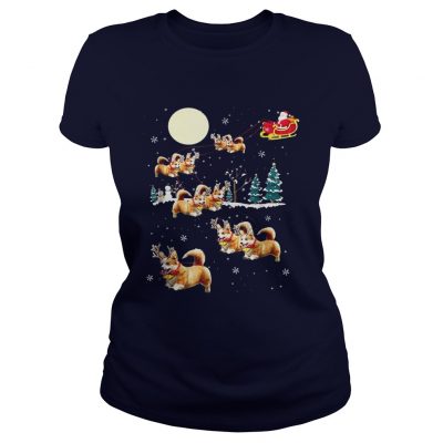 Funny Corgi Christmas Ladies Tee