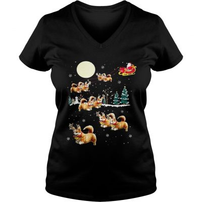 Funny Corgi Christmas VNeck