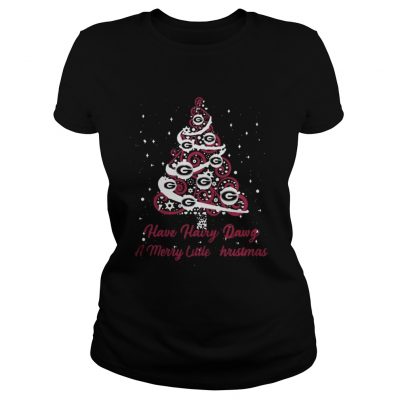 Georgia Bulldogs have Hairy Dawg a merry little Christmas Tree Ladies Tee