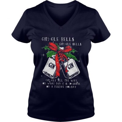 Gingle Bells Gingle All The Way On What Fun It Is To Drink On A Festival Holiday VNeck