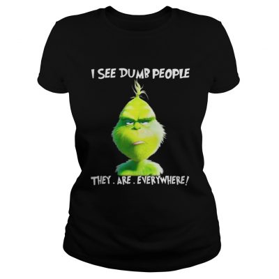 Grinch I see dumb people they are everywhere Christmas Ladies Tee