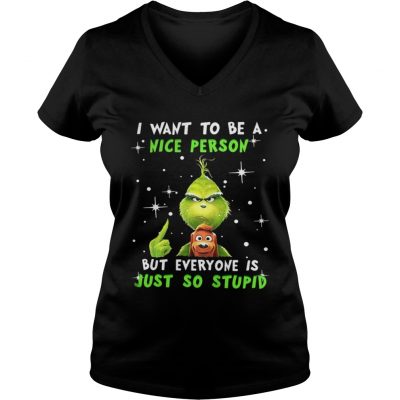 Grinch and Max I want to be a nice person but everyone is just so stupid Christmas VNeck