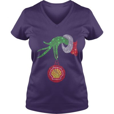 Grinch hand Royal Dutch Shell Christmas VNeck