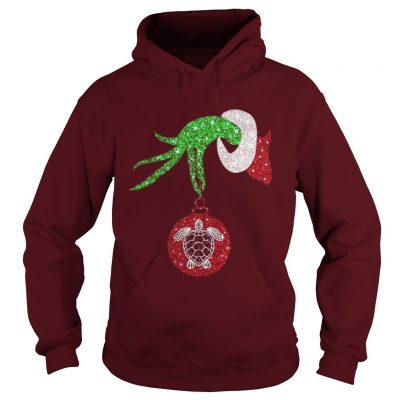 Grinch hand holding turtle ornament Hoodie