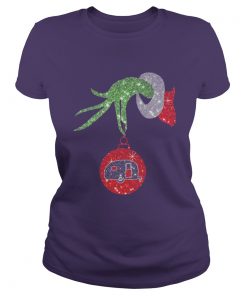  Grinch hand holds Hippie car ornament Ladies Tee