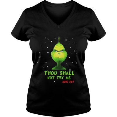 Grinch thou shalt not try me mood Christmas VNeck