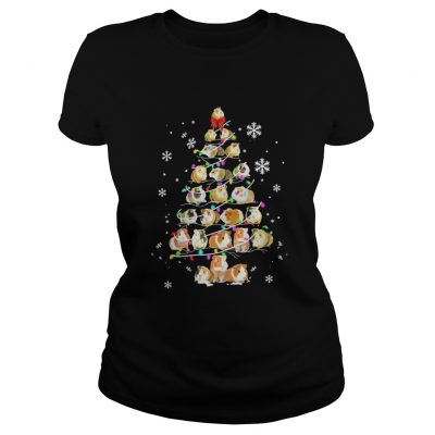 Guinea Pig Christmas Tree ladies tee