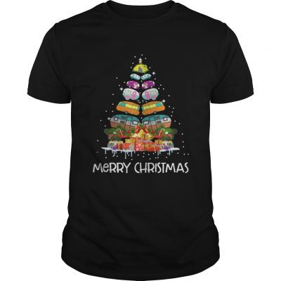 Guys Campervan Camping Car Merry Christmas shirt