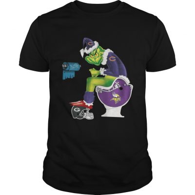 Guys Chicago Bears Grinch toilet Minnesota Vikings shirt