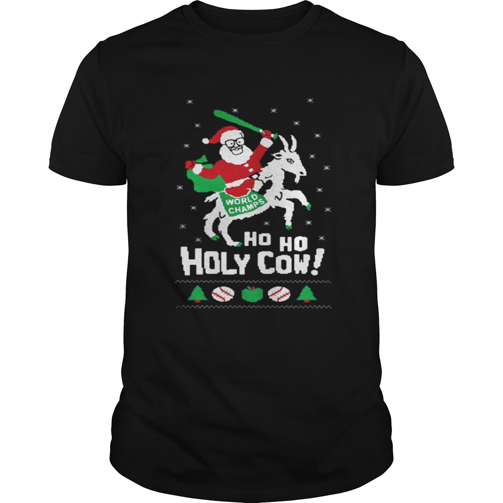 Chicago Cubs Santa world champ holy cow shirt