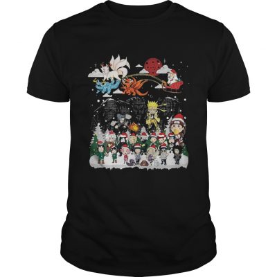 Guys Christmas Santa Matatabi Kokuo Kurama Sleigh Naruto shirt