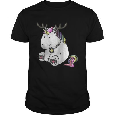 Guys Cute Christmas Comic Reindeer Unicorn Shirt