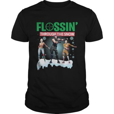 Guys Flossing Through The Snow Fortnite Christmas Shirt