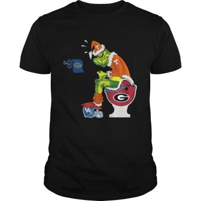 Guys Grinch Santa Tennessee Volunteers toilet shirt