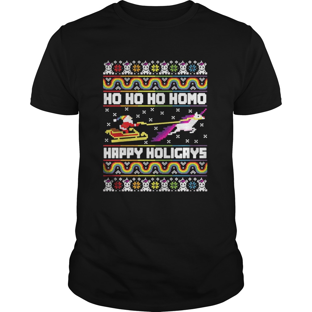 Ho Ho Ho Homo Happy Holigays Santa LGBT Shirt