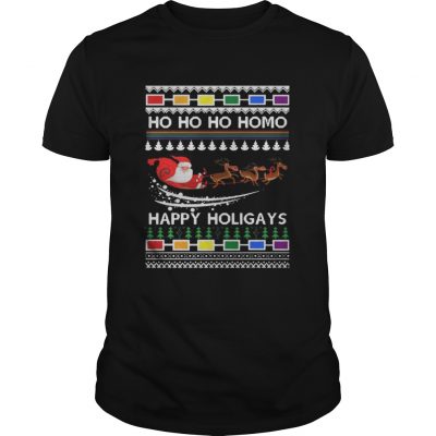 Guys Ho Ho Ho Homo Happy Holigays Shirt