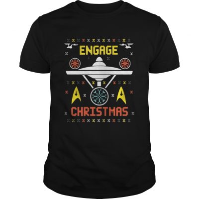 Guys Star Trek Engage Christmas Shirt