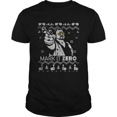 Guys The Big Lebowski Mark it zero Christmas shirt