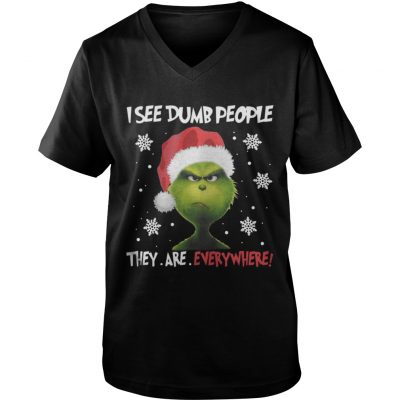 Guys VNeck Grinch – I See Dumb People They Are Everywhere