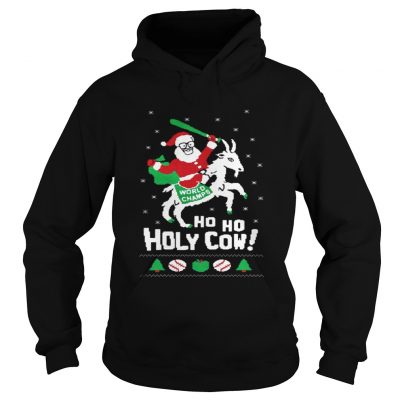 Hoodie Chicago Cubs Santa world champ holy cow shirt