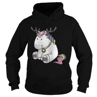 Hoodie Cute Christmas Comic Reindeer Unicorn Shirt