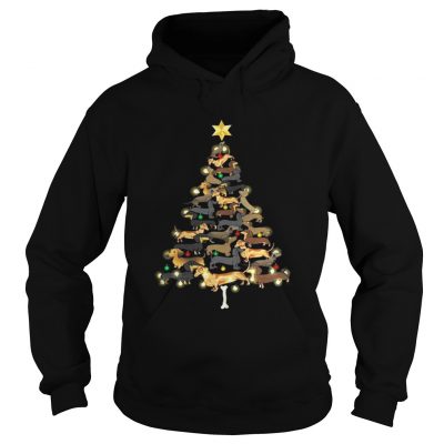 Hoodie Dachshunds Christmas tree shirt