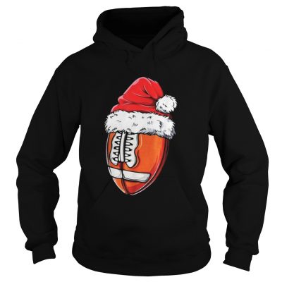 Hoodie Football Ball Santa Christmas Shirt