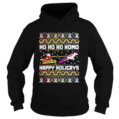 Hoodie Ho Ho Ho Homo Happy Holigays Santa LGBT Shirt