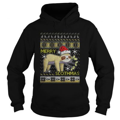 Hoodie Merry Slothmas christmas hat