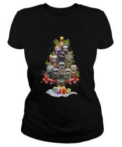 Horror Characters christmas tree Ladies Tee