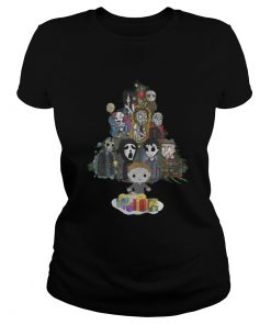 Horror Movie Christmas Tree Ladies Tee