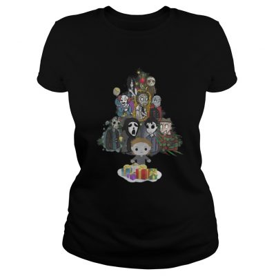 Horror Movie Christmas Tree Ladies Tee