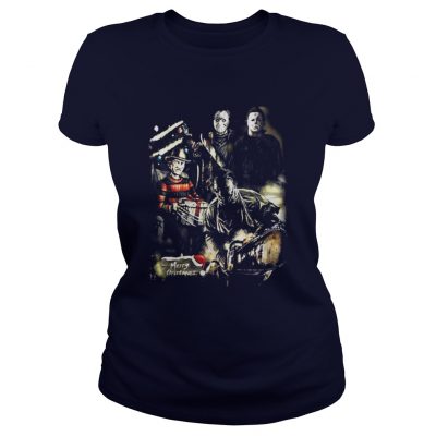 Horror Movies Merry Christmas Ladies Tee