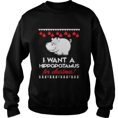 I Want A Hippopotamus For Christmas ugly Sweatshirt