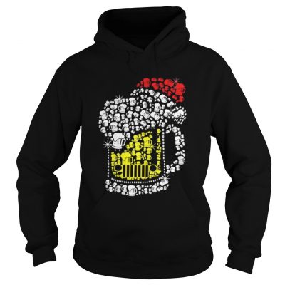 Jeep beer Santa hat Christmas Hoodie