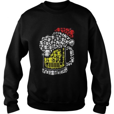 Jeep beer Santa hat Christmas Sweatshirt