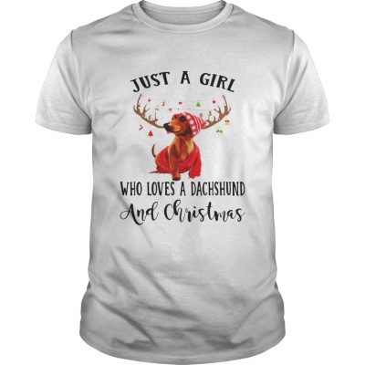 Just a girl who loves a Dachshund and Christmas shirt