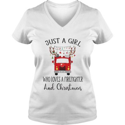 Just a girl who loves a firefighter and Christmas VNeck