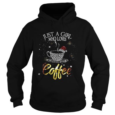 Just a girl who loves coffee santa glitter Hoodie