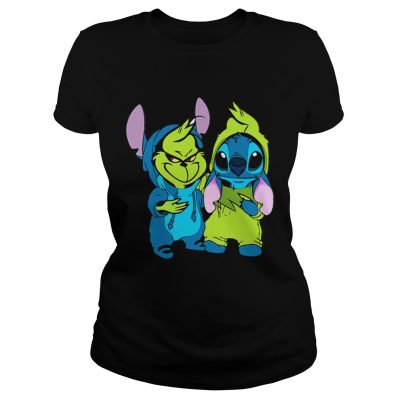 Ladies Tee Baby Grinch and Stitch shirt