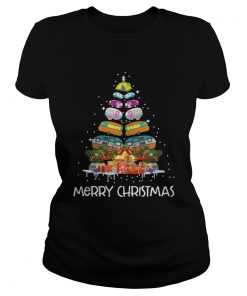 Ladies Tee Campervan Camping Car Merry Christmas shirt