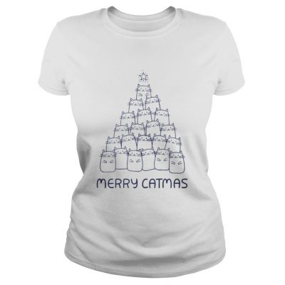 Ladies Tee Cat Christmas Tree – Merry Catmas Shirt