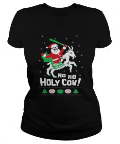 Ladies Tee Chicago Cubs Santa world champ holy cow shirt