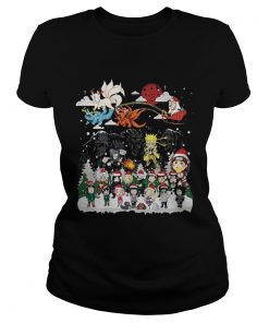 Ladies Tee Christmas Santa Matatabi Kokuo Kurama Sleigh Naruto shirt